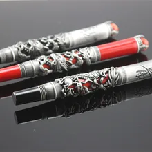 Jinhao Дракон гравировальный дизайн Бизнес Золотой Серебряный роскошная ручка для деловых мужчин высокое качество роликовая шариковая ручка заправка подарок caneta