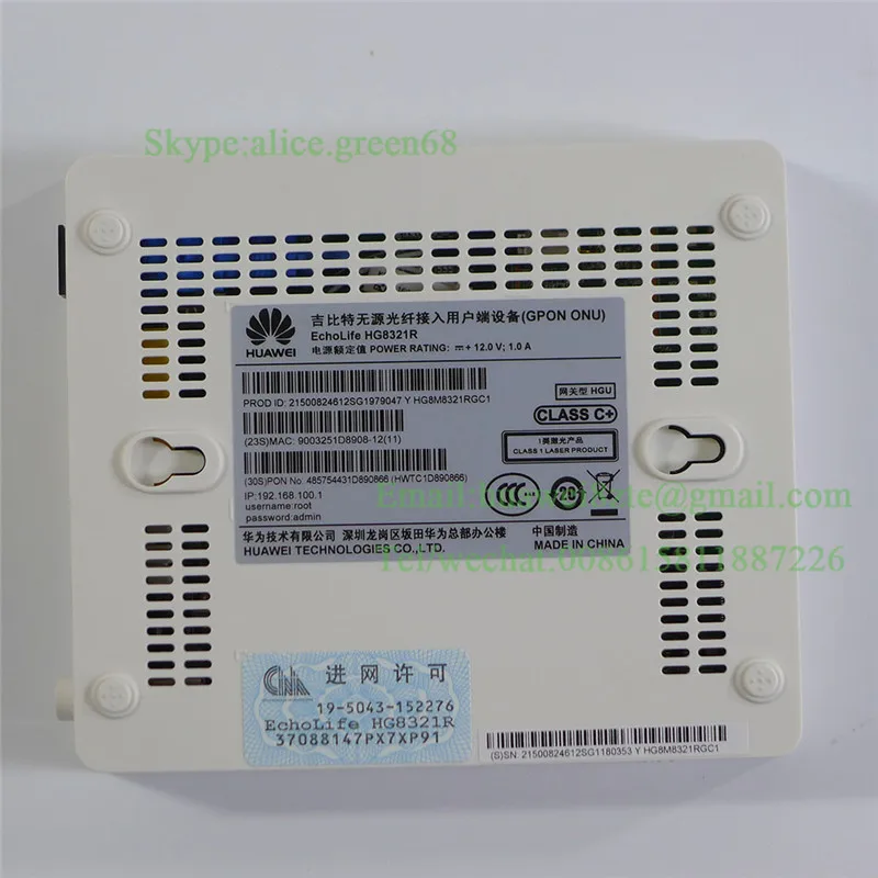 Оптический вход Hua wei class C plus HG8321R GOPN ONU с 2 портами Lan и функцией маршрутизатора 1