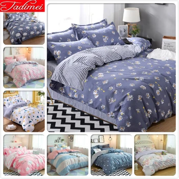 

Flower Pattern Bedding Set Adult Soft Cotton Bed Linen Double Queen King Size 180x220 200x230 220x240 Quilt Duvet Cover Bedlinen