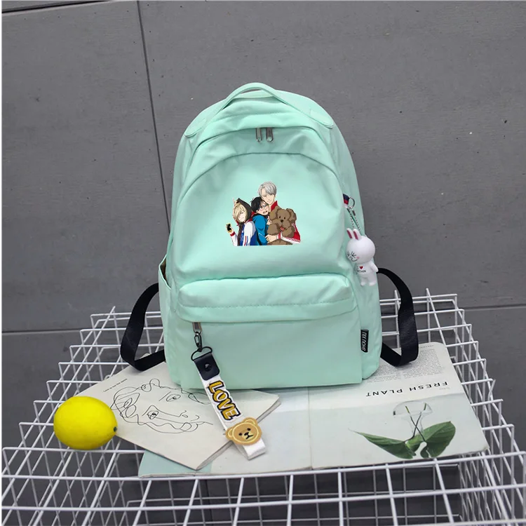 Аниме Юри на льду Katsuki Виктор Никифоров печати рюкзак Косплэй мультфильм школьные рюкзаки для девочек милый Для женщин сумки на плечо