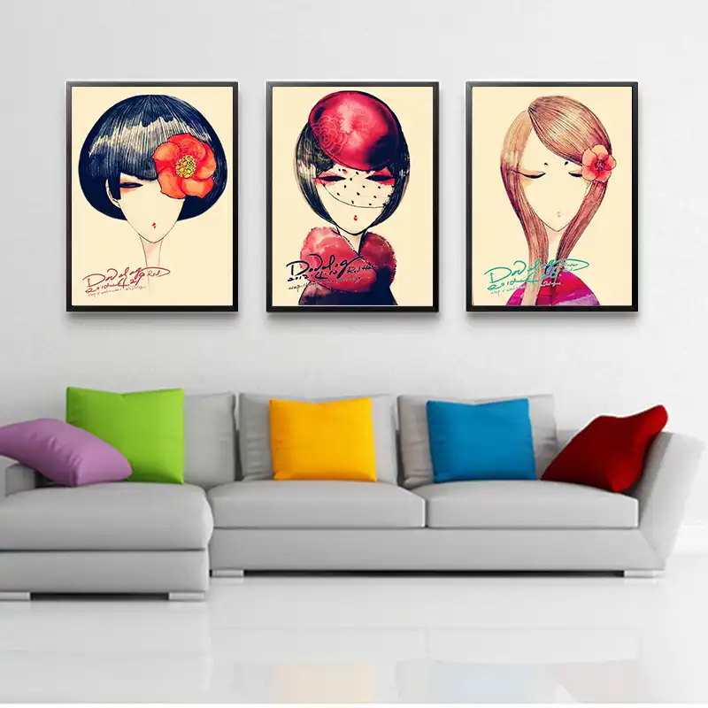 Novedad Dibujo Animado Para Decoracion De Habitacion De Bebes Y Ninas Lienzo Moderno De Alta Costura Poster Artistico Para Pared De Salon Moderno Decoracion Para El Hogar Y Cafeteria Aliexpress