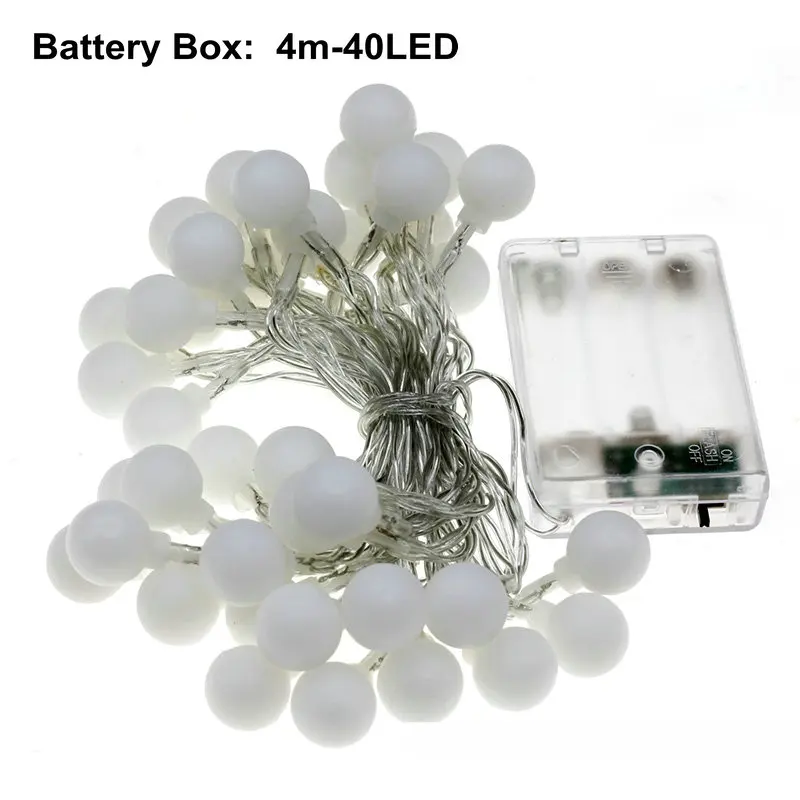 1 м 2 м 5 м 10 м светодиодный Сказочный шар гирлянды теплый белый USB/батарея работает для рождественской елки свадьбы украшения дома - Испускаемый цвет: 4M 40LEDs
