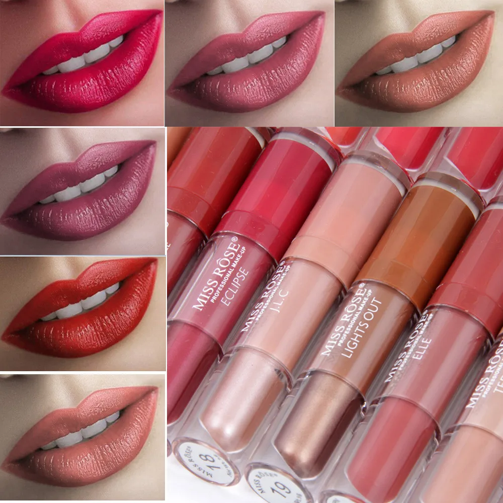 

Cylindrical Lipstick Non-Stick Cup Glosses Long Lasting Waterproof Lip Balm Sexy Charm Cosmetic Makeup Beauty Lip Makeup Tools