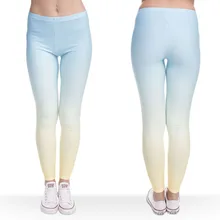 Градиентные однотонные леггинсы для женщин и девочек; леггинсы с эффектом омбре; брюки