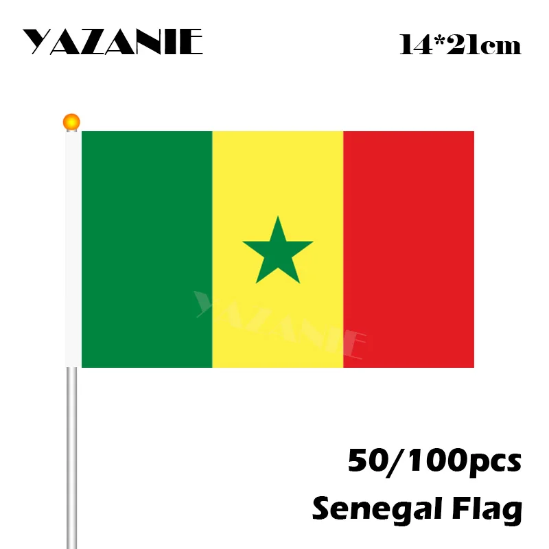 YAZANIE 14*21 см 50/100 шт. сенегалский волновой флаг красочный маленький Национальный