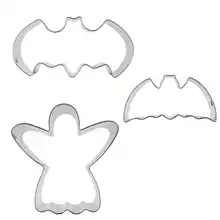 Летучая мышь, форма ангела 3 шт для резки печенья формы, инструменты для выпечки, украшения торта мягкие инструменты для изготовления конфет