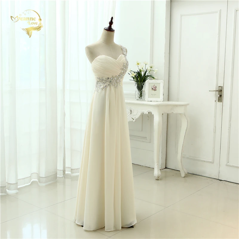 Модное популярное Новое поступление Vestidos De Festa Robe De Soiree шифоновое торжественное длинное вечернее платье на одно плечо с аппликацией OK3397