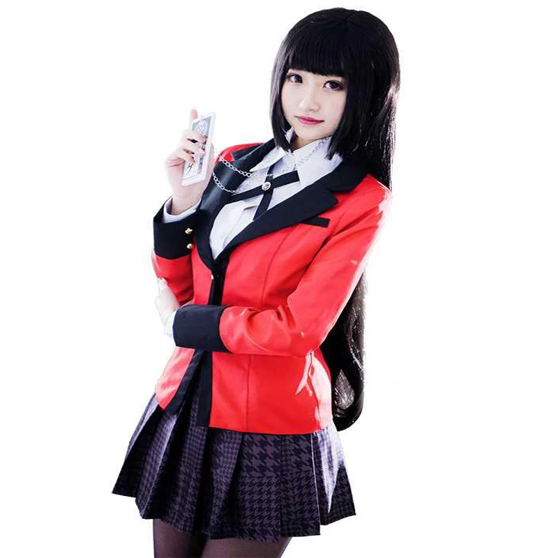 Аниме Kakegurui Косплей Костюм Jabami Yumeko косплей костюм японская школьная форма