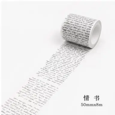 

35/50mm wide English love letters Retro decoration washi tape DIY planner scrapbooking diary masking tape escolar