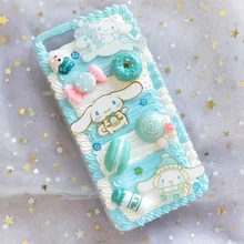 For iphone X/XS Max DIY case 3D fresh Cinnamoroll phone cover for iphone 8 7 6 6s plus XR handmade cream candy case girl gift