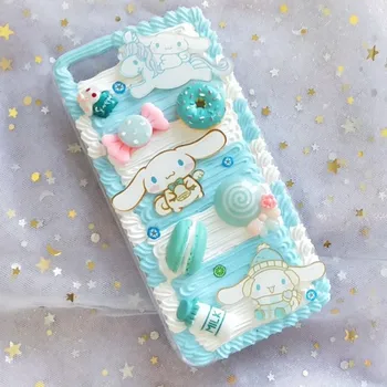 

For iphone X/XS Max DIY case 3D fresh Cinnamoroll phone cover for iphone 8 7 6 6s plus XR handmade cream candy case girl gift