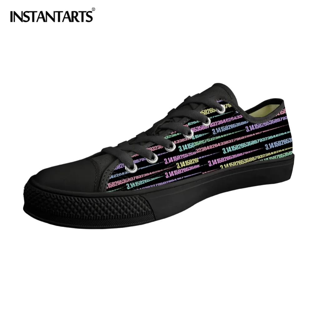 

INSTANTARTS Mathematical PI Number Printing Men Vulcanized Shoes School Student Breathable Sole Boys Canvas Shoe Walking Sneaker