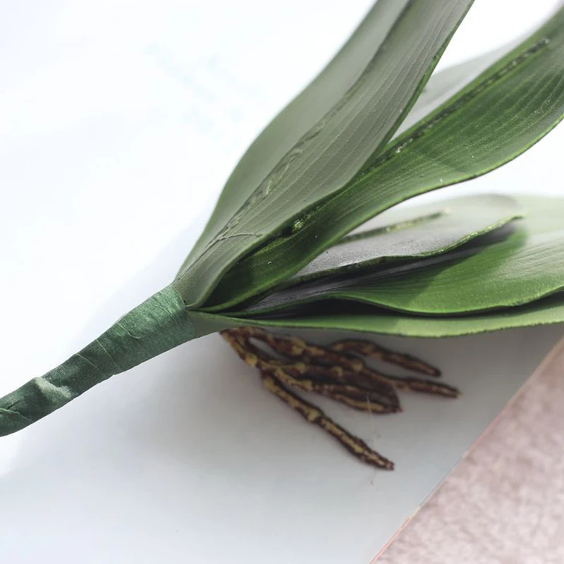 1 шт фаленопсис искусственное растение с листьями листьев декоративные цветы вспомогательный материал для цветочного оформления листьев орхидеи