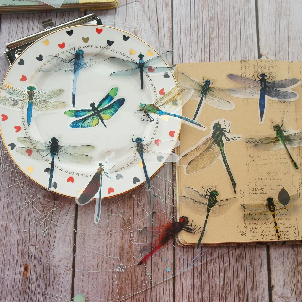 28pcs Insect Theme Dragonflies In Summer Style PVC Sticker Scrapbooking DIY Gift Packing Label Decoration Tag cartoon stickers decorative stickers self adhesive stickers custom stickers stationery stickers anime stickers paper stickers adhesive stickers decorative labels stickers animal stickers