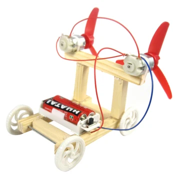 

DIY Double Blades Racing Vehicle Teaching Physical Experiment Tool Education Equipment Assembly Toys Not Include The Battery