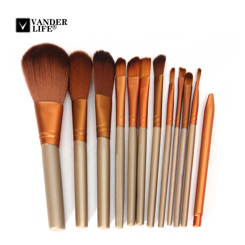 

VANDER High Quality 12 Pcs Blending Pencil Foundation Eye shadow Makeup Brushes Eyeshadow Eyeliner Eyes Make Up Brush Set