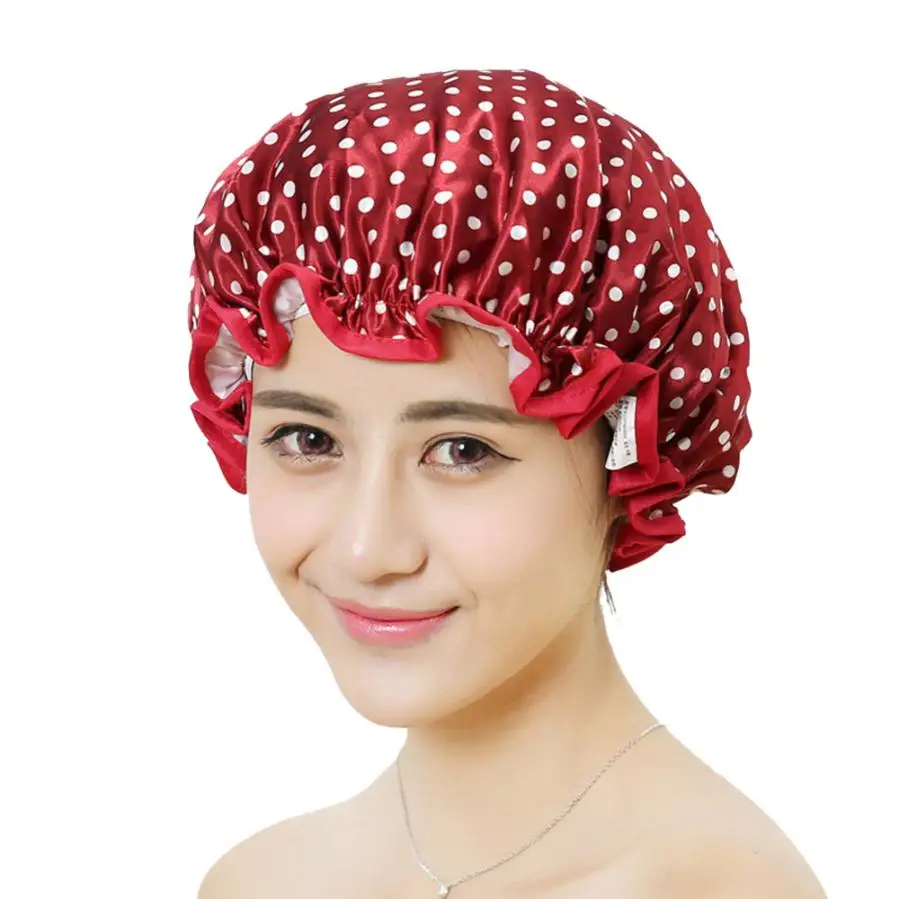 

Fashion Women Shower Caps Colorful Bath Shower Hair Cover Adults Waterproof Bathing Waterproof Elasticity Is Good m23