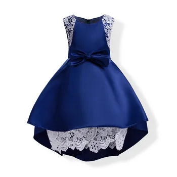 

Girl Lace Bow Dress Cute Girl Wedding Dresses Elegant Princess Birthday Partry Dress Fashion High-grade Kids Belle Clothes