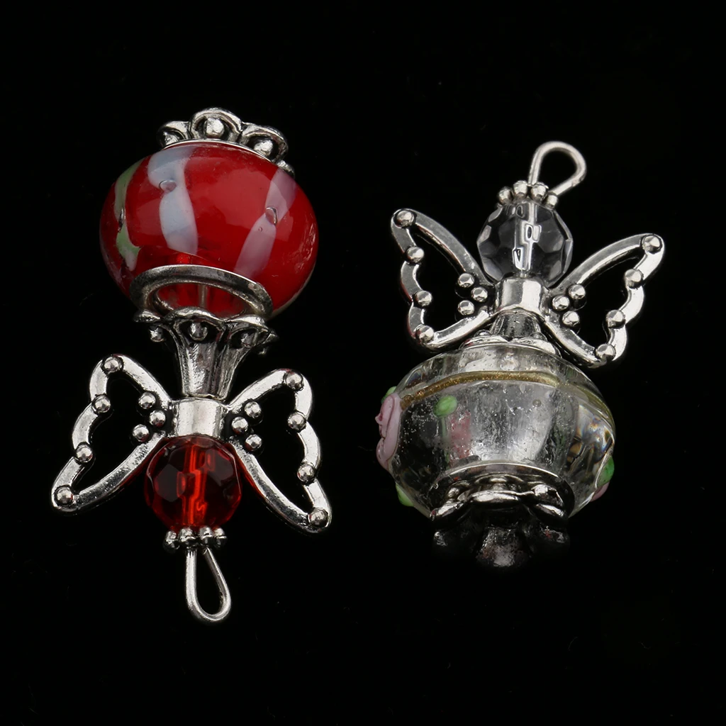 20x Acrylic Pearl Clay Angel Wing Pendants Charms Findings Jewelry Making Accessories for DIY Necklace Bracelet Earrings