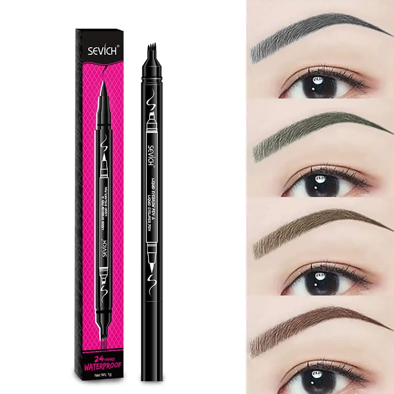 

Sevich Tattoo Eyebrow Pencils Waterproof Fork tip Eyebrow Tattoo Pen 4 Head Fine Sketch Enhancer Korean Cosmetics