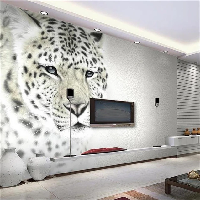 Simple modern wallpaper TV background wall living room video wall bedroom  personality mural leopard leopard arbitrary size - AliExpress