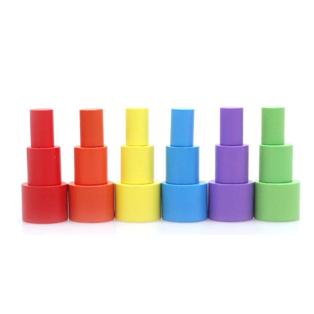 Wooden Montessori Toys for Kids - 2 Sets Wooden Moon & Tower Stacking Balance Blocks Toy