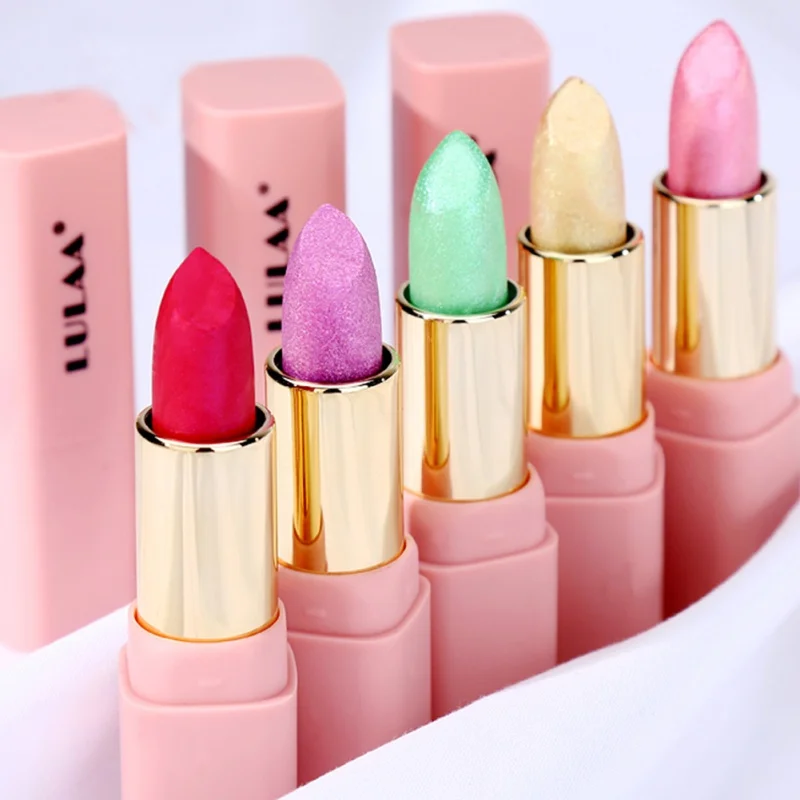 

New Professional Lips Makeup Waterproof Shimmer Long Lasting Pigment Pink Shimmer Lipstick Luxury Makeup Cosmetic