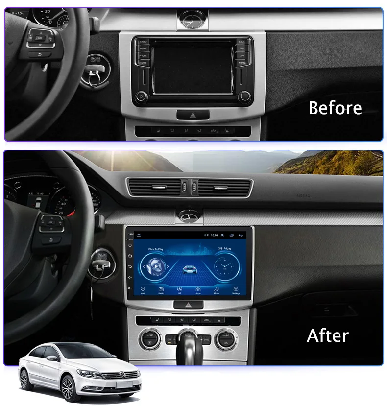 Best 10.1 inch Android 8.1 car gps navigation for Volkswagen magotan CC passat 7 B7 2012-2018 multimedia radio system 3