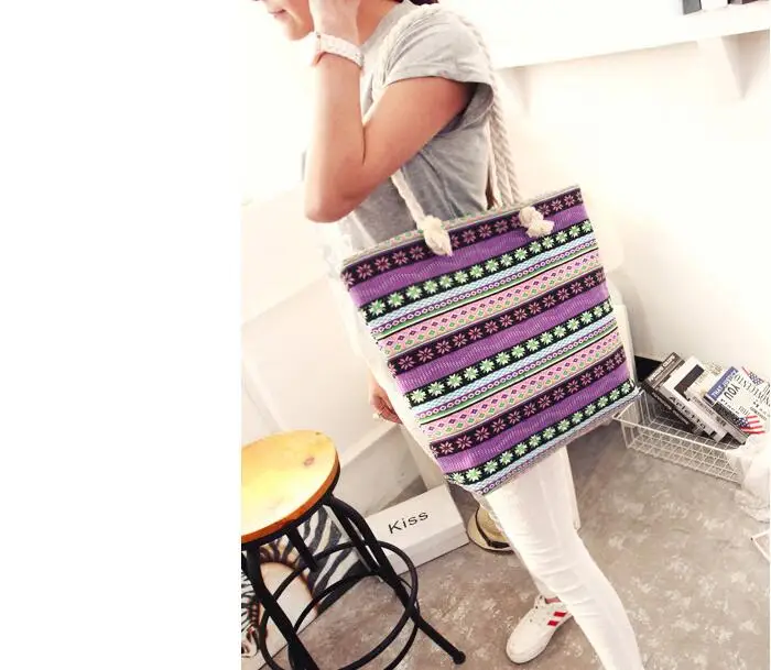 Fashion Folding Women Big Size Handbag Tote Ladies Casual Flower Printing Canvas Graffiti Shoulder Bag Beach Bolsa Feminina best wristlet wallet