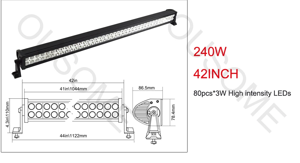 straight double rows led light bar (3)