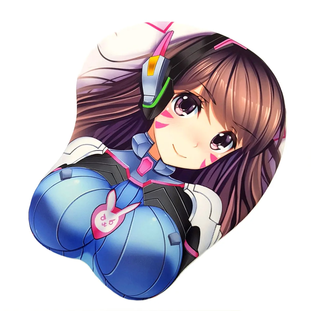 Пикантные груди мягкий в стиле хип кремния 3D Мышь Pad OW D.VA игровой коврик для