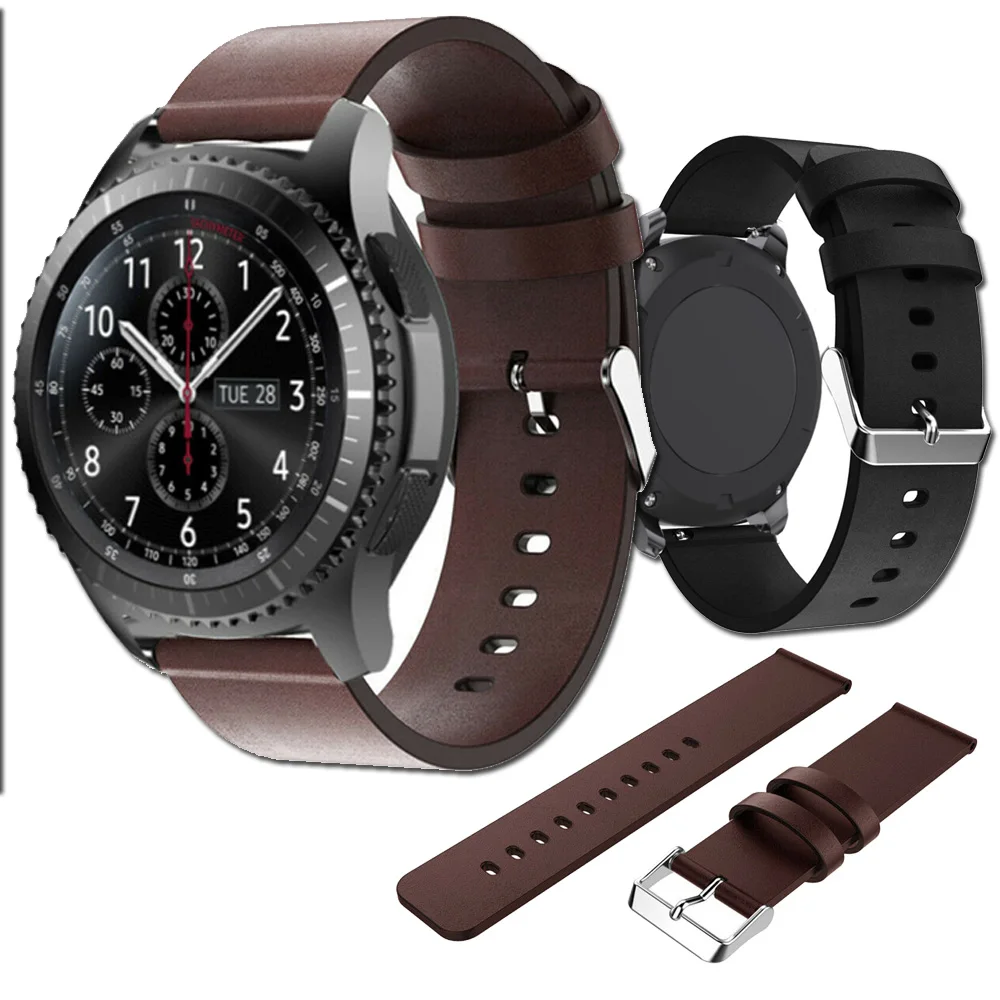 Премиум мягкий ремешок из натуральной кожи для Samsung galaxy watch 46 мм S3 Смарт часы