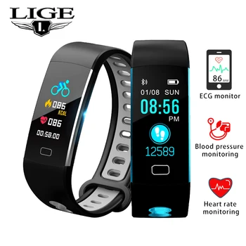 

2019 LIGE New Smart Watch Men Heart Rate Blood Pressure Monitor Fitness Tracker Smart Wristband Pedometer Sport Smart Bracelet