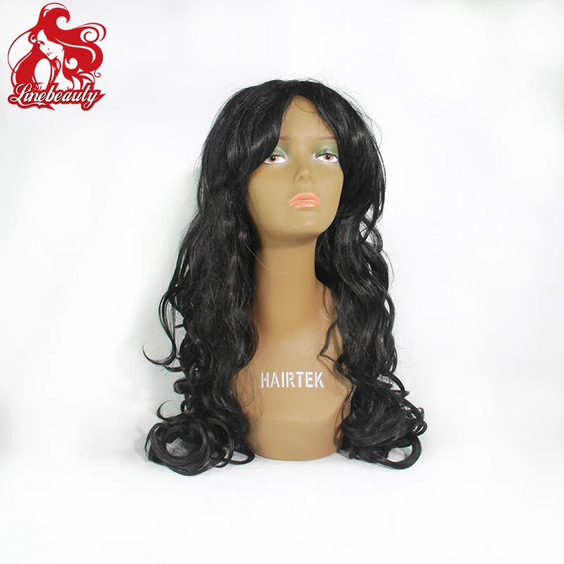 

The Lowest Price The Popular Style Black Women Favorite Synthetic Wigs The Black Long Body Wave Lace Front Wig