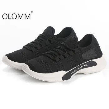 

Men's breathable mesh shoes soft bottom tie running fly weaving casual shoes sneakers men zapatos de hombre