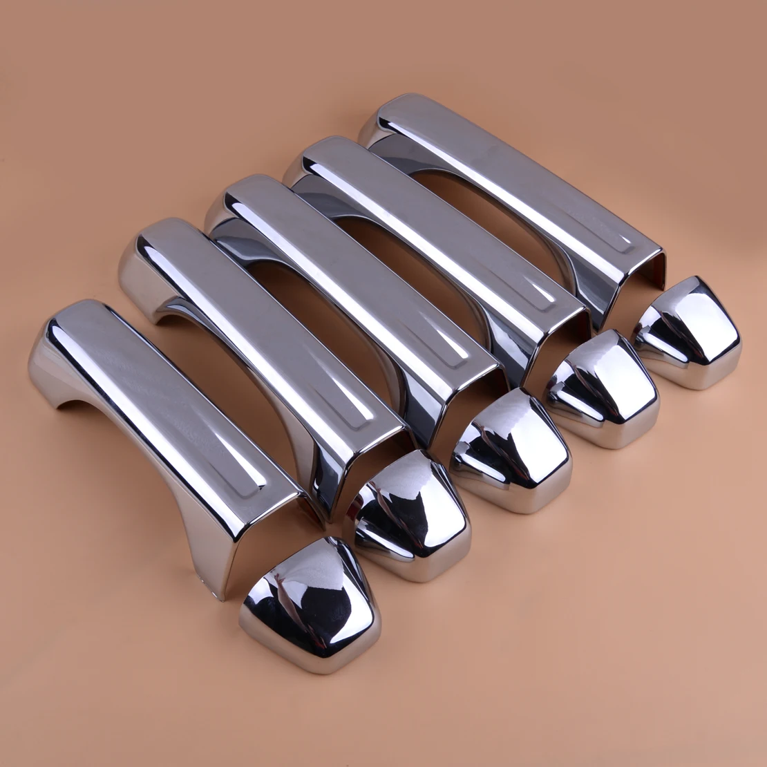 CITALL 10pcs Silver ABS Exterior Car Door Pull Handle Cover Trim Cap