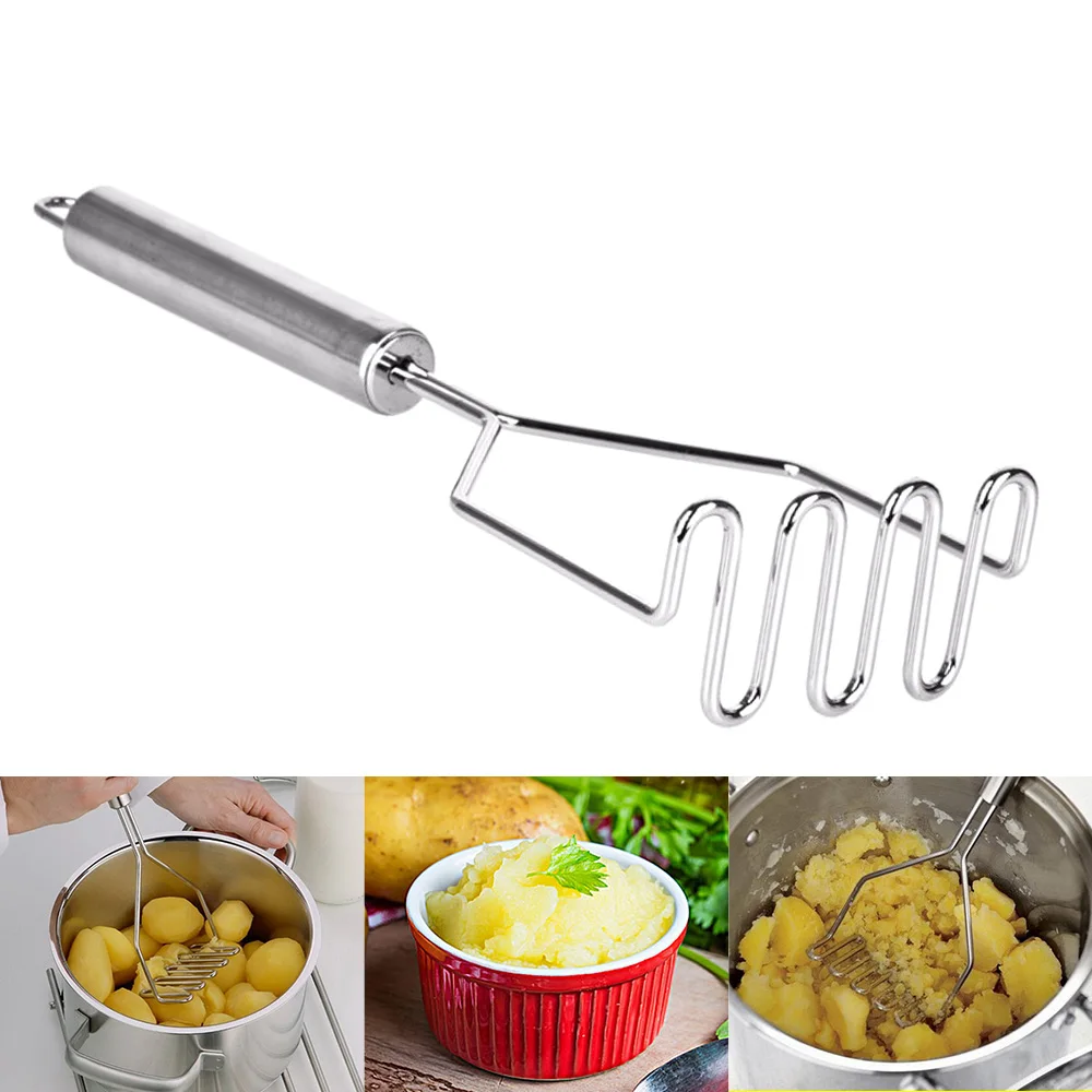 Wave Shape fruit Potato Masher Stainless Steel ricer Smooth Kitchen Tool for Mashed Potates Vegetable and salad Baby food | Дом и сад