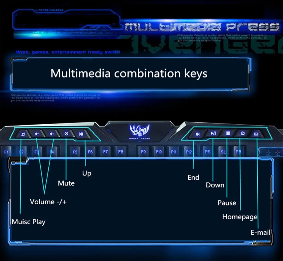 M200 красный/фиолетовый/синий Подсветка светодиодный Pro игровая Проводная клавиатура с USB питание полный n-ключ для компьютерных игр