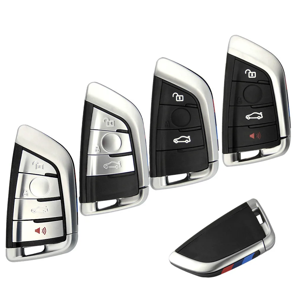 

OkeyTech 3/4 Buttons Smart Card Car Key Shell Case For BMW 1 2 7 Series X1 X5 X6 X5M X6M Auto Remote Key Cover Fob Insert Blade