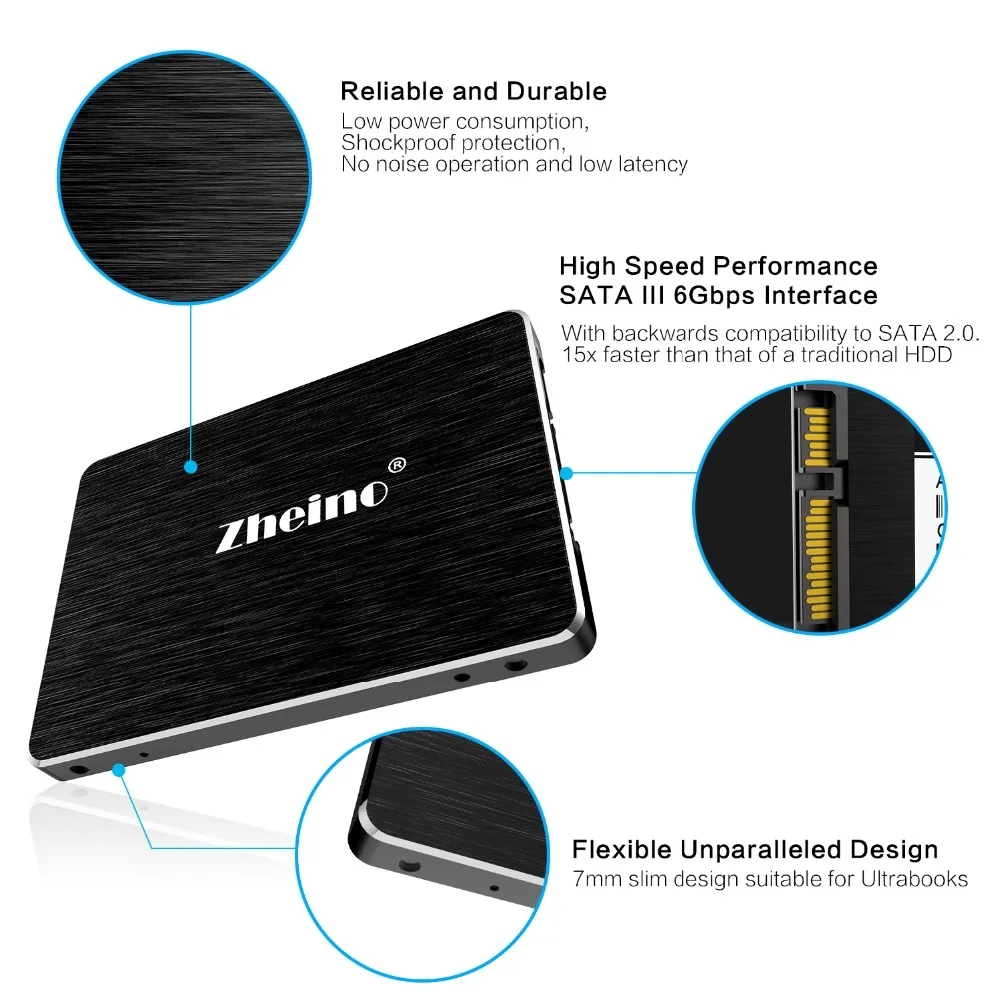 Zheino SSD 120 ГБ 240 ГБ 360 ГБ 480 ГБ 128 ГБ 256 512 1 ТБ 2 ТБ SATA3 2,5 дюймов Внутренний твердотельный жесткий диск SSD для настольного компьютера