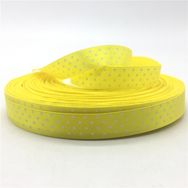 5/8"(15mm) Polka Dots Satin Ribbon Printed Polyester Ribbon DIY Christmas Wedding Decoration