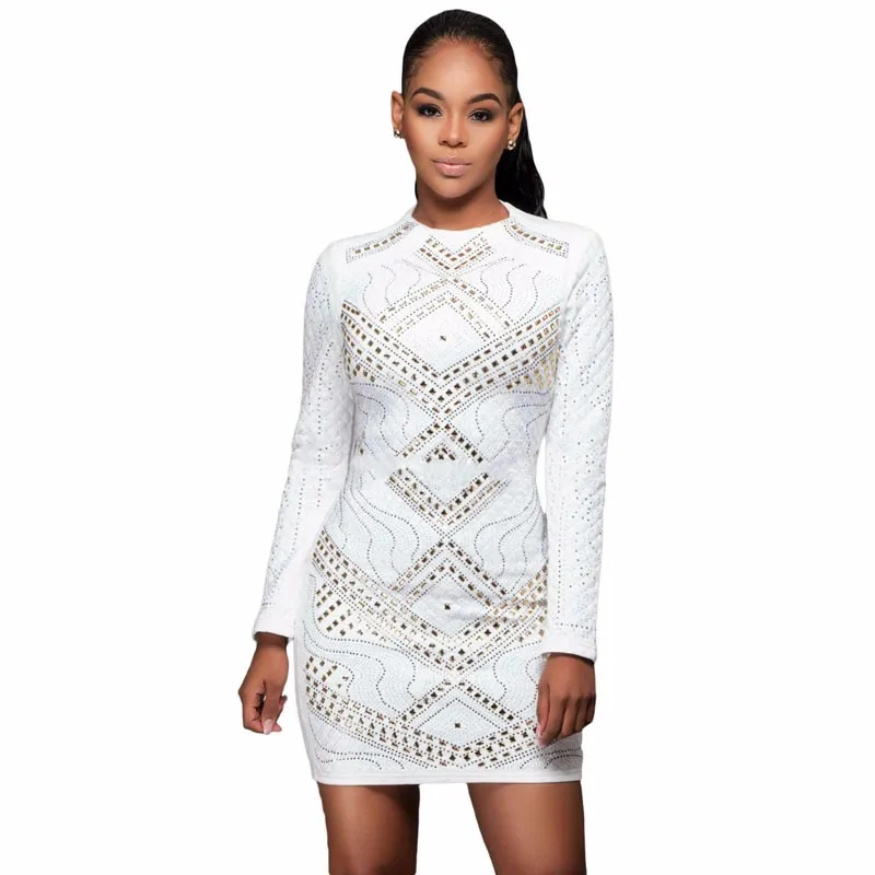 White-Mini-Jeweled-Quilted-Long-Sleeves-Dress-LC22838-1-1