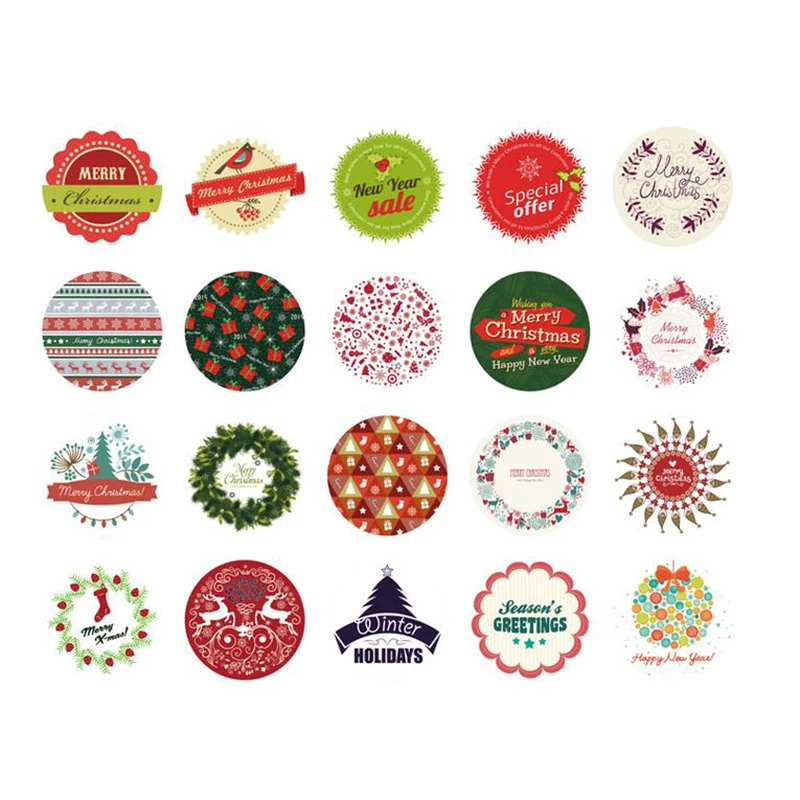 

38Pcs/Box Boxed Stickers Merry Christmas DIY Gifts Posted Decorative Stickers Diary Baking Packaging Sealing Stickers