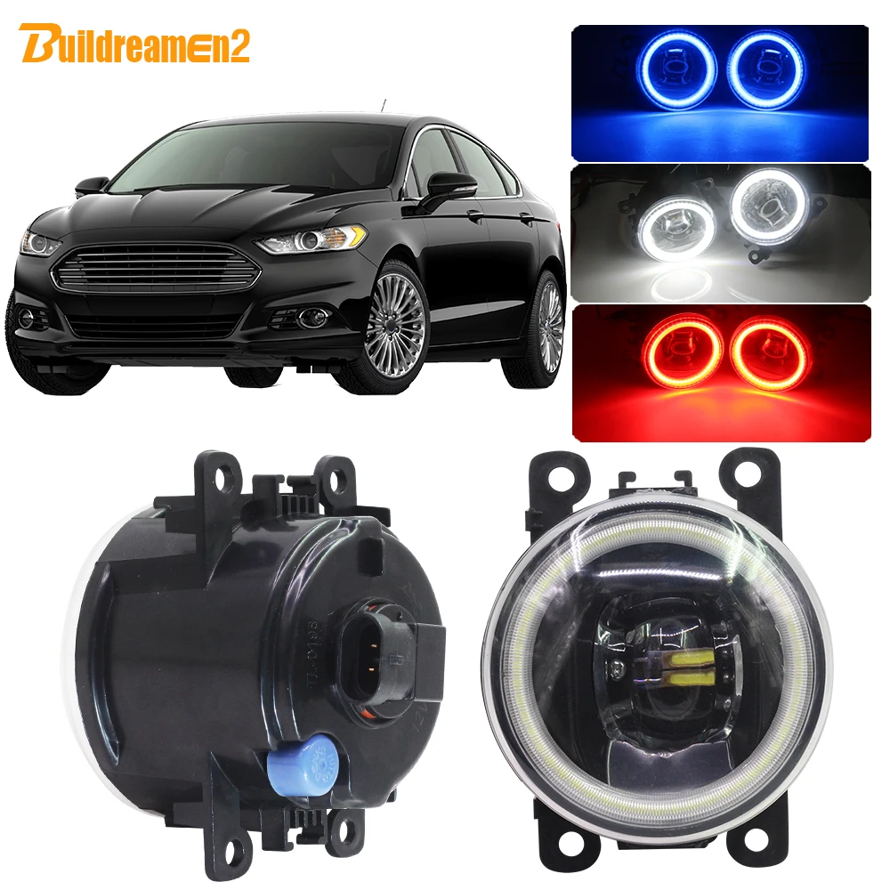 

Buildreamen2 For Ford Mondeo Fusion Car 4000LM LED Fog Light Lens Angel Eye DRL Daytime Running Light 12V 2013 2014 2015 2016