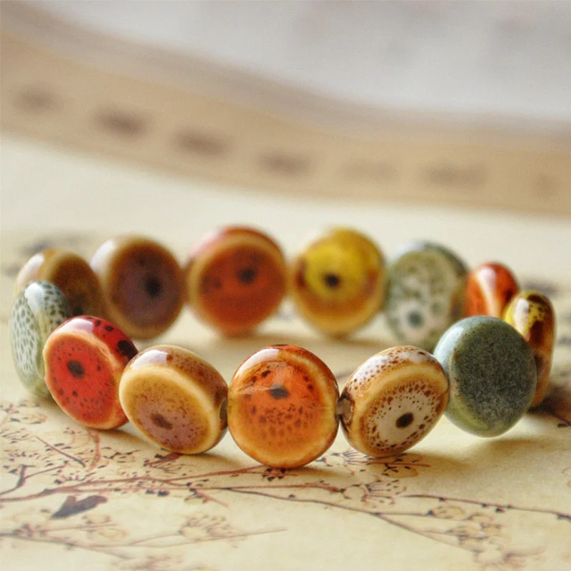 LNRRABC уникальные бусины в форме сердца костяная керамика s керамический камень эластичная капля ручной работы круглый Viviparidae подарки браслет для мужчин