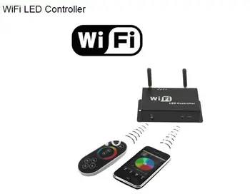 

WIFI RGB LED Controller Touchable screenRF remote control DC5-24V for Android or IOS system mobile phone Smartphone 4A*3 Output