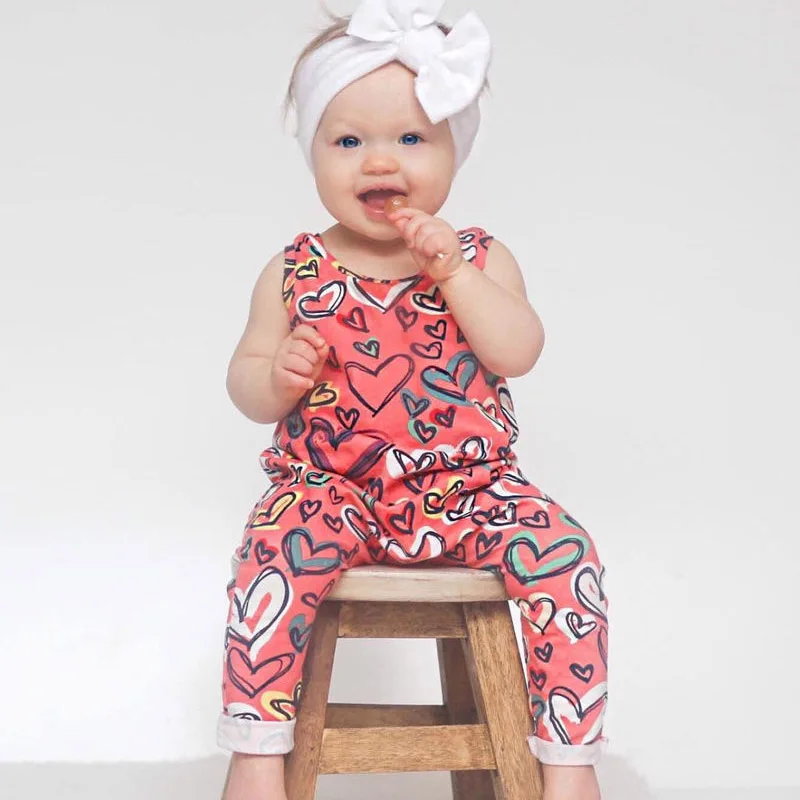 

Cute Newborn Infant Baby Girls Boys Outfit Romper Jumpsuit Sleeveless Floral Print Kids Clothing BM88
