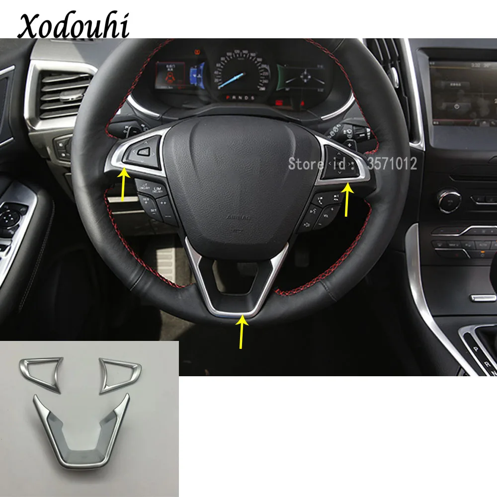 For Ford EDGE 2015 2016 2017 car body cover styling Steering wheel Interior Kit switch Trim lamp frame molding parts 3pcs For Ford EDGE 2015 2016 2017 car body cover styling Steering wheel Interior Kit switch Trim lamp frame molding parts 3pcs