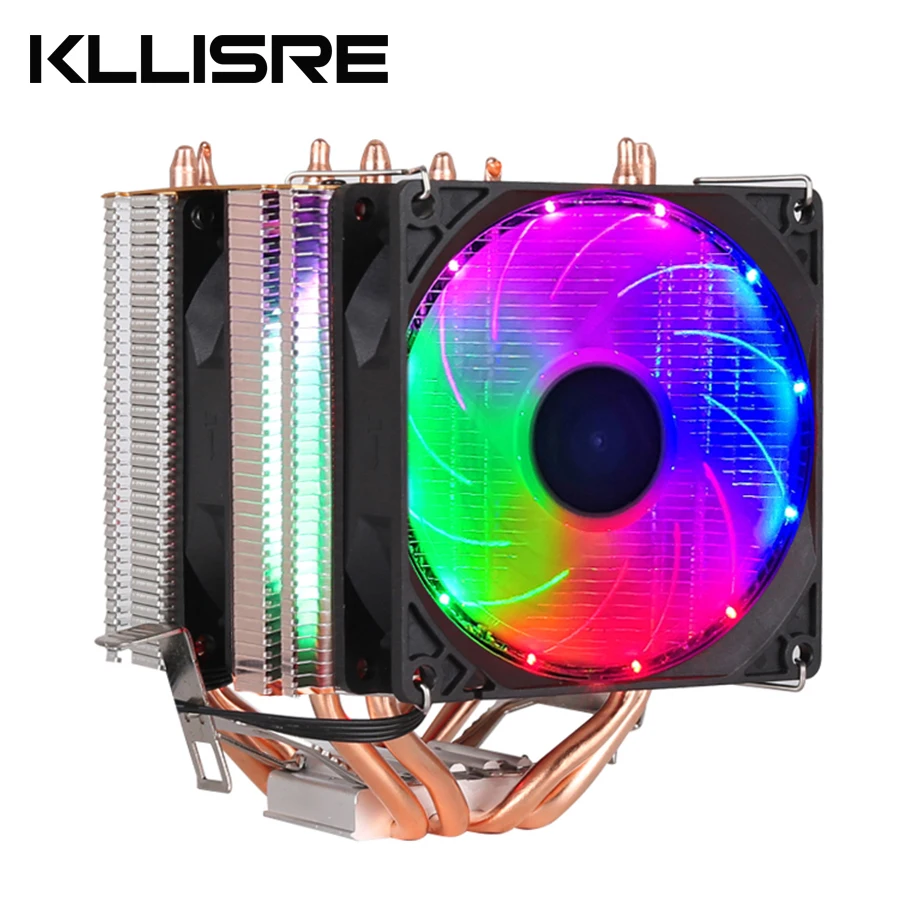 CPU cooler High quality 4 heat-pipes dual-tower cooling 9cm RGB fan support 3 fans 4Pin CPU Fan for Intel and For AMD