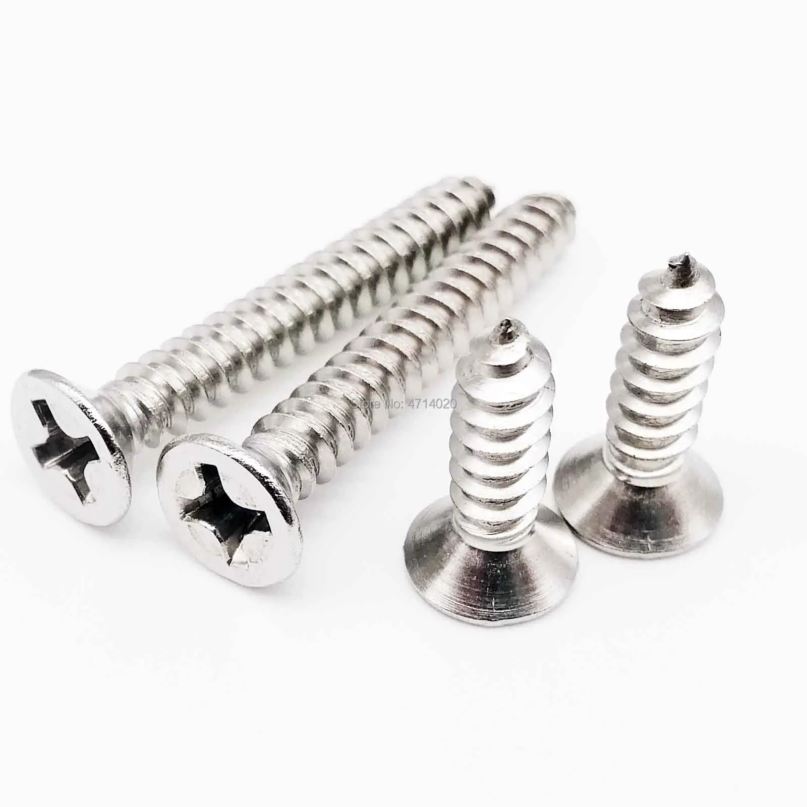 50pcs M1 M1.2 M1.4 M1.7 M2 M2.6 M3 M3.5 M4 Mini 304 stainless steel Cross Phillips Flat Countersunk Head Self-tapping Wood Screw